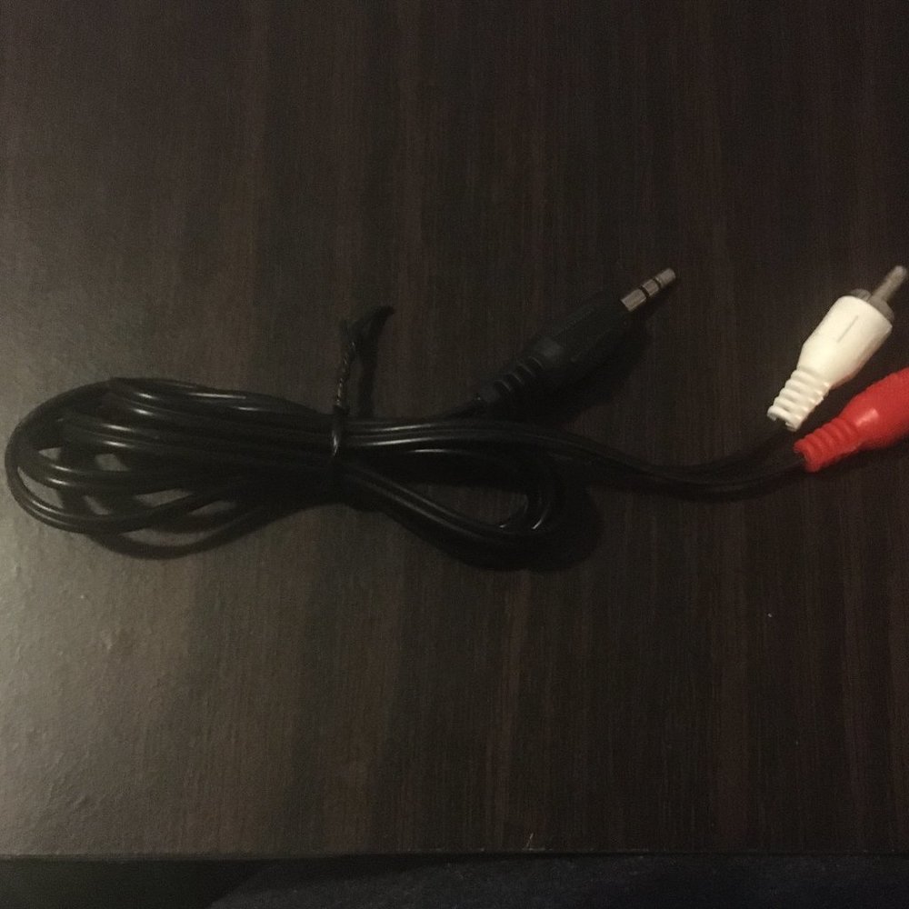 New Generic Dual RCA Male To 3.5mm Stereo Male Cable, 3 Ft. Long, Black
